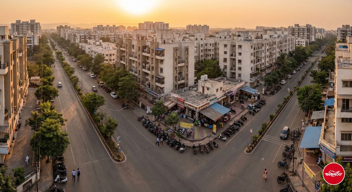Aerial view of Wakad neighborhood Pune
