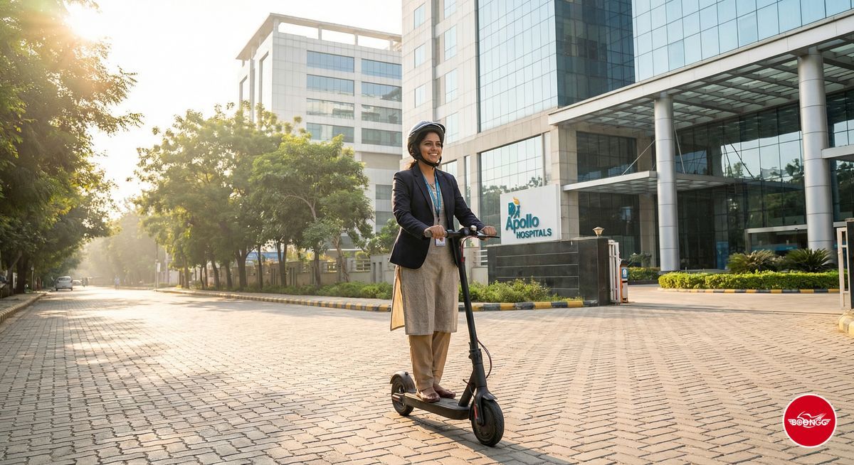 Riding scooter near Jupiter Hospital Balewadi