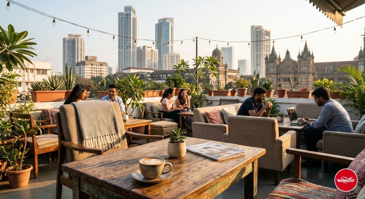 Rooftop cafe in Baner with coffee and Pune city view - best brunch spots