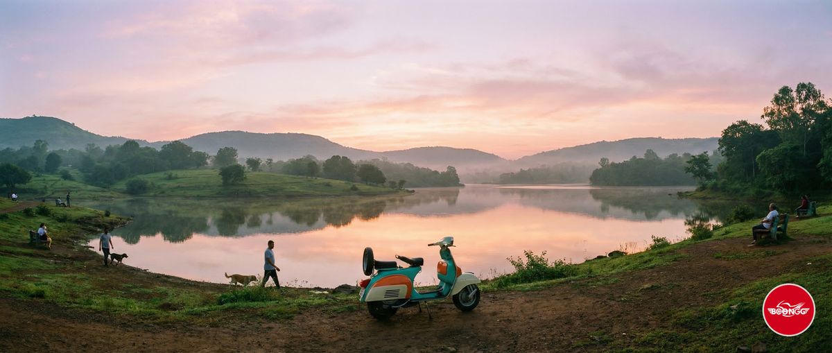 Pashan Lake in Pune with calm morning waters and green surroundings, perfect weekend scooty ride from Wakad