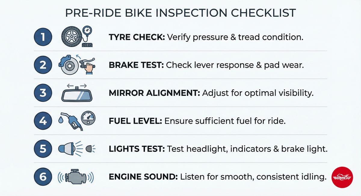 Pre-ride bike inspection checklist