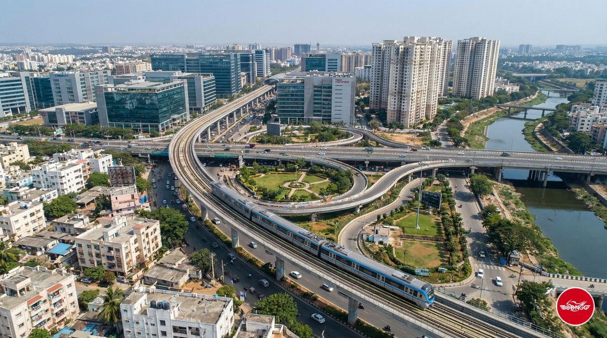 Pune Metro Line 3 aerial view of Hinjewadi corridor