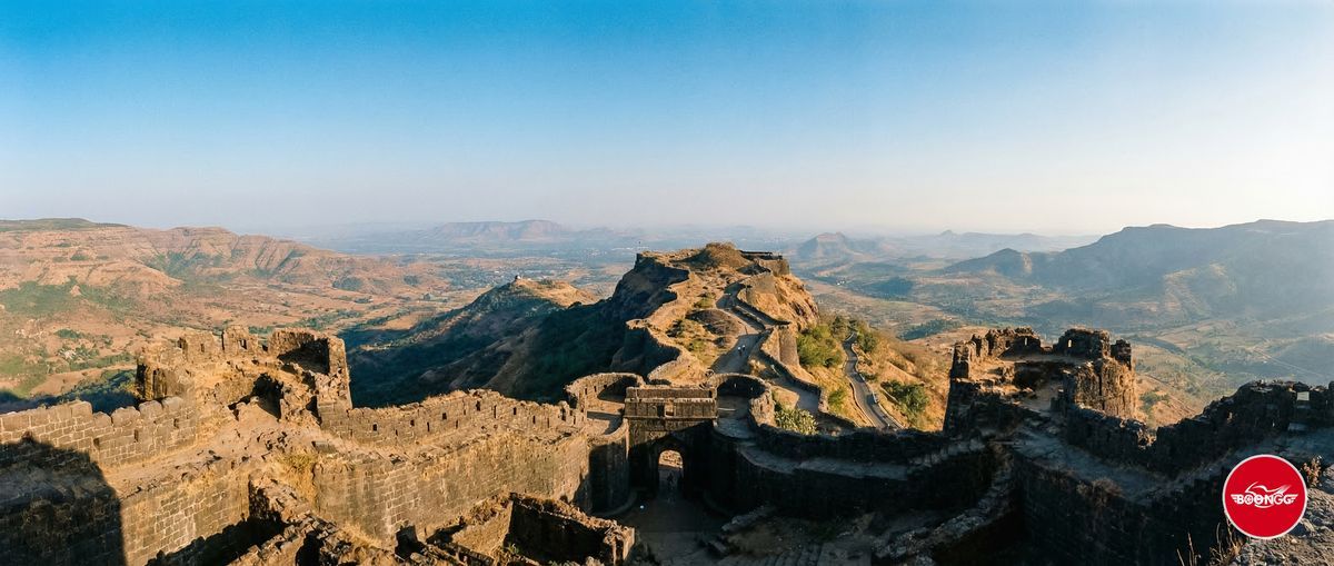 Sinhagad Fort hilltop with panoramic valley view near Pune, popular weekend scooty trip from Wakad