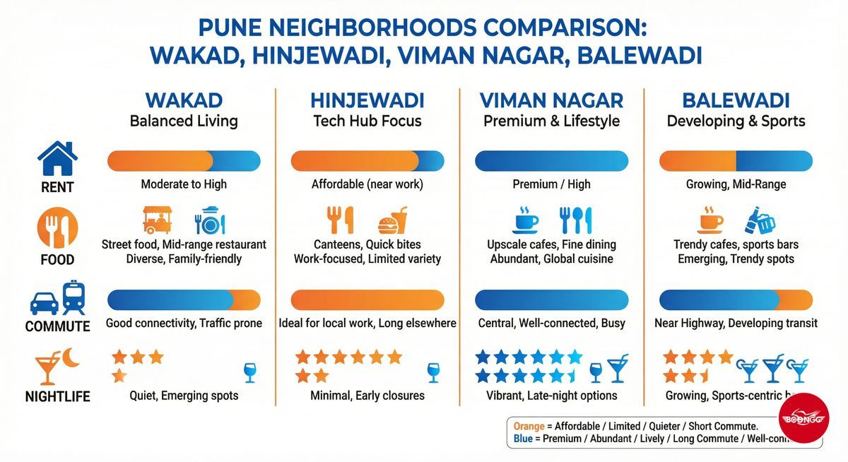 wakad hinjewadi vimannagar balewadi comparison